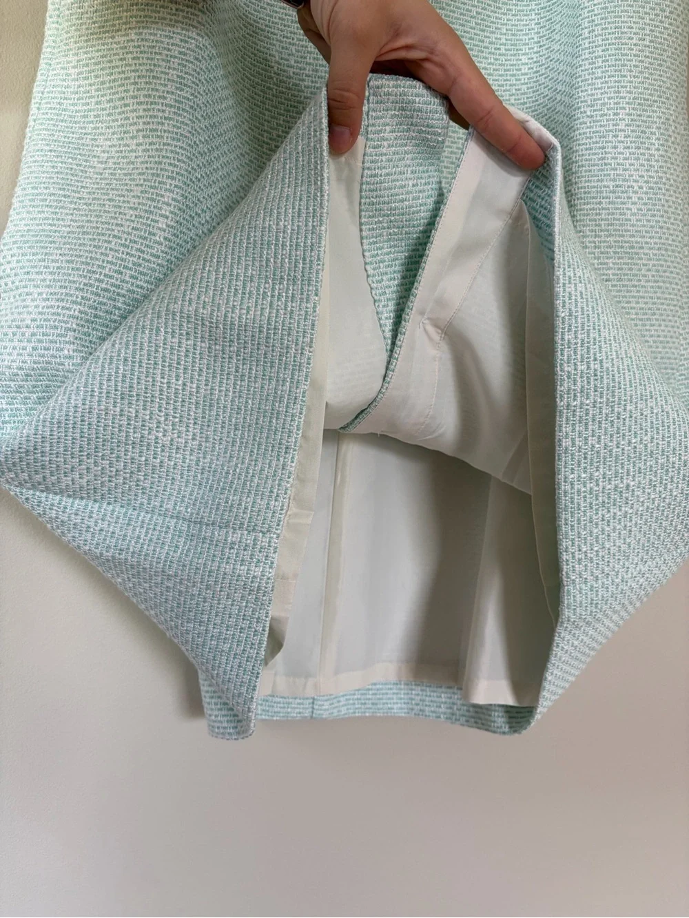 J. Crew Mint Sleeveless Button Tweed Shift Dress